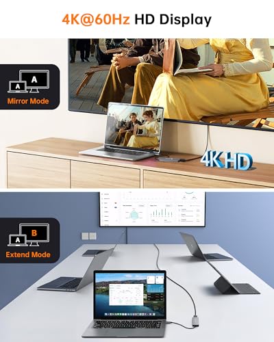 NOVOO USB C Hub 5 in 1 with HDMI 4K Adapter, 2 USB 3.0 Ports, 1 SD Memory Port, 1 microSD Card Reader - style: 5-in-1 Hub