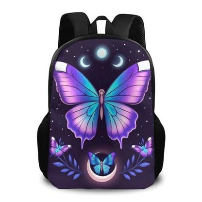 Travel Laptop Backpack, Water Resistant Computer Bag, Fashion Durable Travel Bag For Women Men Magic Moon Moth Mystical Goth Astrology Art - color: Color573