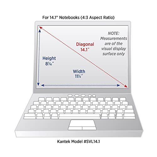 Kantek Secure-View Blackout Privacy Filter for 14.1-Inch Standard Notebooks (Measured Diagonally - 4:3 Aspect Ratio), Anti-Glare, Anti-Blue Light (SVL14.1) - style: 14.1" Standard