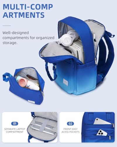 LARVENDER Carry on Luggage Sets 3 Piece, 20 Inch Suitcases, Navy Glow | 22x14x9 Airline Approved, Gradient PC+ABS Hardshell, Smooth 360° Wheels, TSA Lock, 3-Piece Set with Color-matched Backpack - color: Navy Glow 20BP, size: 3 Piece Set (Backpack/TB/20)