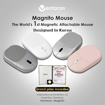 Magnito – Magnetic Wireless Bluetooth Mouse for MacBook, iPad, Laptop, Windows, Chrome OS, Linux – Compact & Portable, Slim, Lightweight, Quiet Clicks – The Best Travel Mouse (Snow White) - color: White