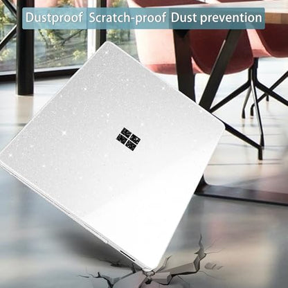 Mektron Glitter Case for 13.8" Microsoft Surface Laptop 8 2026 Fits Surface Laptop 13.8 Inch 7 2024 Cover (Model: 2036),Keyboard Cover +Screen Protector +Dust Plugs, Sparkly Clear - color: Sparkly Clear