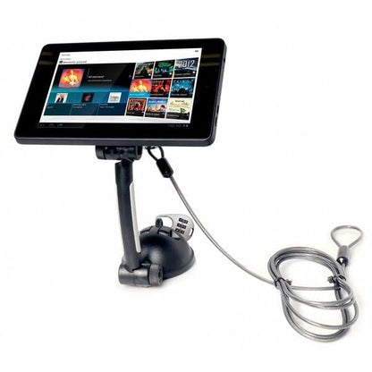 CTA Digital Strong Suction Mount Stand with Theft Deterrent Lock & Adhesive Plate and Resettable Lock Combination to Attach Tablets and Smartphones to Desks, Tables, & Walls (PAD-SMT)