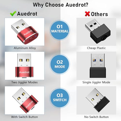 Auedrot Mouse Jiggler USB Mover with Switch Button, Automatic Mouse Wiggler with 2 Jiggle Modes, Plug & Play, Keep Computer/Laptop Awake, Orange - color: Orange, style: 1 PCS