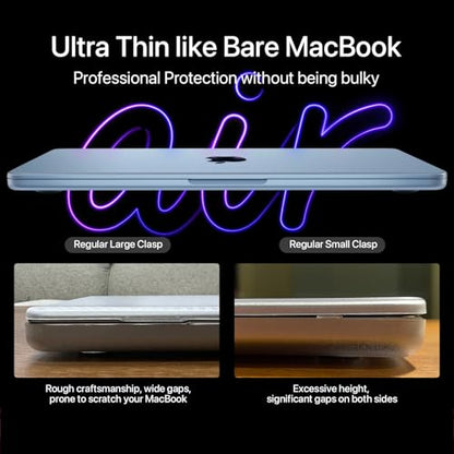 Soonjet Invisible Armor for MacBook Air 15 inch Case M5 M4 M3 M2 2026-2023 | 100% Color Match, Sky Blue Clear Matte, Protective Hard Shell, Anti Fingerprint & Scratch, Ultra Thin, Close Seamlessly - color: Sky Blue Clear