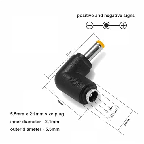 DC Power Connector DC Power Plug Connector Adapter Female to Male Jack Panel Mount Terminal Converter for Laptop(Red) - color: Red