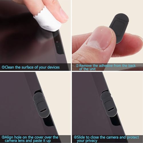 LALAFINA 4pcs Webcam Cover Slide for Laptop and Tablet, Anti-Peeping Privacy Shutter Adhesive Backing, Abs Material Web Camera Protector for Desktop and Portable Devices