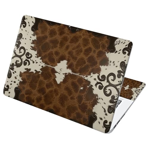 Universal Laptop Skin Sticker with 2 Wrist Pad Decals, 3-Piece Removable Vinyl Laptop Cover, Western Cow Print Waterproof Anti-Scratch, Easy-Trim Fit for 13.3" 14" 15.6" Laptops - color: Western Cow Print