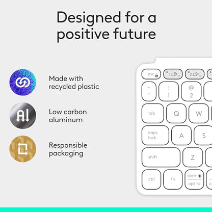Logitech Keys-to-Go 2 Portable Bluetooth Keyboard - Pale Grey | Built-in cover, slim and compact, for tablet, Windows, Android, Linux, iPad, iPhone, Mac, Apple TV - color: Pale Gray, style: Keys-To-Go 2