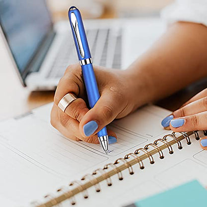 0.5mm Blue Ink Gel Pen with Stylus Tip,Fine Point,18 Pack | 2in1 capacitive stylus pen touch screen, smooth gel writing quick dry no smudge, refillable clip office school business gift - color: 0.5mm-18Pack-Blue