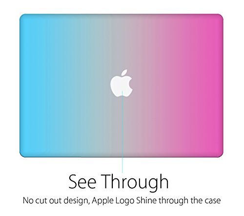 UESWILL Smooth Matte Hard Shell Case Cover Compatible with MacBook Air 11 inch (Model A1370 / A1465) + Microfibre Cleaning Cloth, Rainbow - color: Rainbow, size: MacBook Air 11"