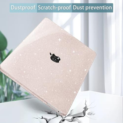 May Chen Compatible with MacBook Pro 13 inch Case 2022 2021 2020 Release A2338 M2 M1 A2251 A2289, Plastic Hard Shell Case Keyboard Cover for MacBook Pro 13 Touch Bar Fits Touch ID, Pink & Gold Glitter - color: Sakura Pink Glitter