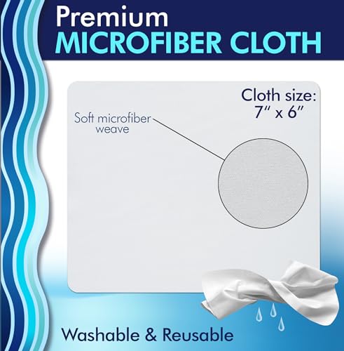 Clear View Lens Cleaner Kit – 4 Bottles + 4 Microfiber Cloths | Streak-Free Eyeglass & Screen Cleaning Spray | Safe for AR & Blue-Light Lenses | 8 oz + Travel Sizes