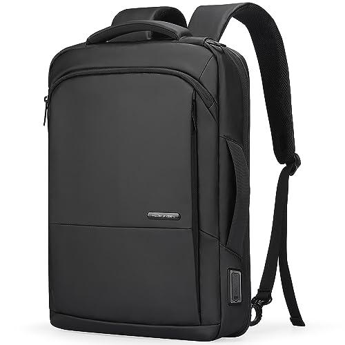MARK RYDEN Slim Laptop Backpack for Men, 15.6 Inch Business Backpack | Professional Waterproof Backpack with USB Charging Port, 3-in-1 Work Backpack for Commuting, Office, Travel & Daily Use - color: Elegant Black