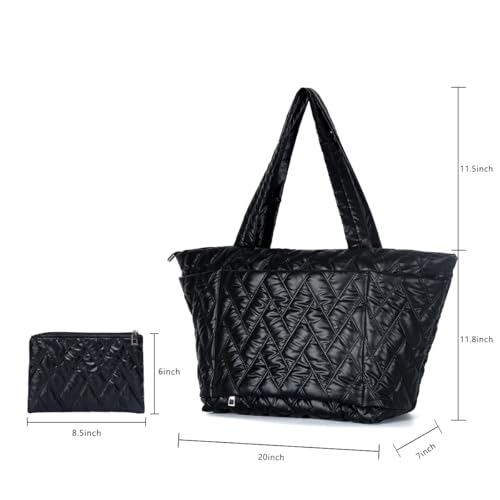 BUG Lightweight Women Laptop Tote Bag for Work, Casual Handbag for Travel Beach College Teacher - color: Glossy Black