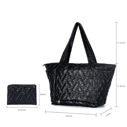 BUG Lightweight Women Laptop Tote Bag for Work, Casual Handbag for Travel Beach College Teacher - color: Glossy Black