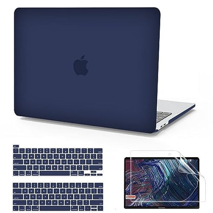 Anban Compatible with MacBook Pro 13 inch Case M2 M1 2025 2024 2023-2016 | A2338 A2251 A2289 A2159 A1989 A1708 A1706, Matte Plastic Laptop Hard Shell Case &Keyboard Cover & Screen Protector, Navy Blue - color: Navy Blue