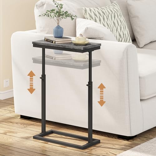 TUTOTAK End Table, Side Table, Tall Couch Table, Sofa Table | for living Room, Bedroom, Grey TB01BY083 - color: Grey, size: 1 Pack, style: Ordinary