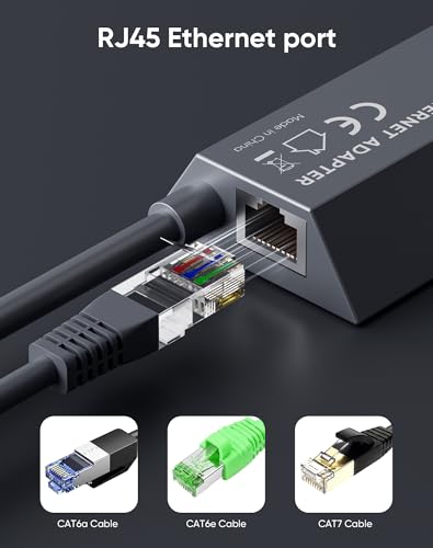 Kuulaa for Starlink Gen 2 Ethernet Adapter, 1000Mbps Gigabit RJ45 High Speed Wired Network Connector, Stable Fast External Ethernet Connection for Starlink Standard Actuated Dish and Router