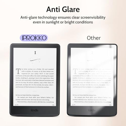 IPROKKO [2 Pack] Anti Blue Light Screen Protector for 6" Kindle 11th Gen 2024/2022 Protective Film, Eyes Friendly Easy Install Anti Glare Kindle Basic Tablet eBook Reader Screen Protector Compatible with Kobo Clara, Kobo Nia, PocketBook - color: Blue, siz