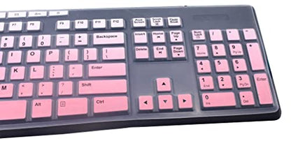 Ultra Thin Desktop PC Silicone Clear Keyboard Cover Skin Protector Compatible for Logitech MK370 MK295 MK275 MK270 Wireless Keyboard, Logitech K200 K260 K270 MK200 MK260 Keyboard (Gradient Pink) - color: Gradient Pink