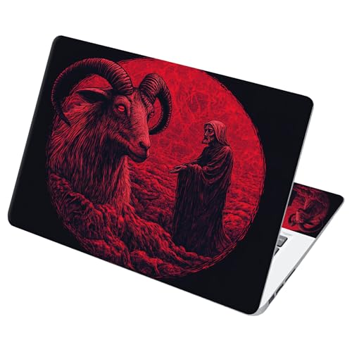 Universal Laptop Skin Sticker with 2 Wrist Pad Decals, 3-Piece Removable Vinyl Laptop Cover, Skull Sheep Waterproof Anti-Scratch, Easy-Trim Fit for 13.3" 14" 15.6" Laptops - color: Skull Sheep