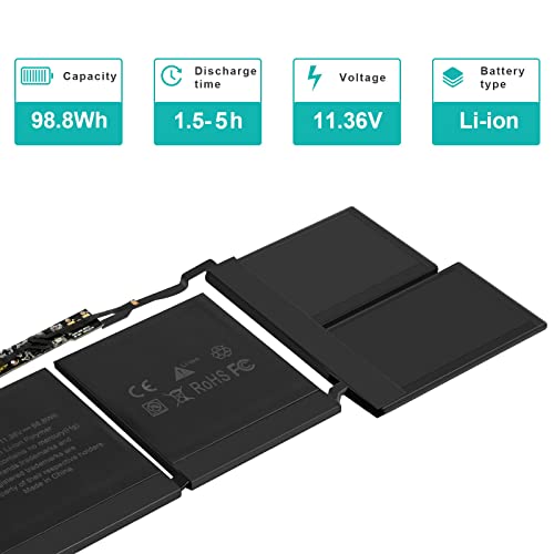 Fancy Buying A2113 A2141 Laptop Battery Compatible with MacBook Pro 16-inch A2141(2019 Version) EMC 3347,fits MVVJ2xx/A MVVK2xx/A MVVL2xx/A MVVM2xx/A - size: 12.52*3.78*0.31inch A2113