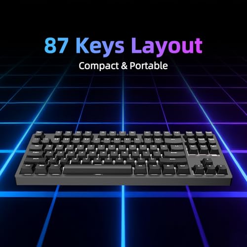 IROK FE87 V2 Wired TKL Layout Mechanical Keyboard, Support SODC, Gasket Structure, Hot Swappable, Gaming Keyboard (Black/Twilight Smoke Switch) - color: black, size: Twilight Smoke Switch