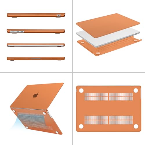 MOSISO Compatible with MacBook Air 13 inch Case M5 2026 M4 M3 M2 2025-2022 | A3449 A3240 A3113 A2681, Hard Shell&Keyboard Cover&Screen Film&Pouch for MacBook Air 13.6 inch Case, Cosmic Orange - color: Cosmic Orange
