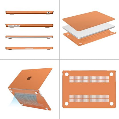 MOSISO Compatible with MacBook Air 13 inch Case M5 2026 M4 M3 M2 2025-2022 | A3449 A3240 A3113 A2681, Hard Shell&Keyboard Cover&Screen Film&Pouch for MacBook Air 13.6 inch Case, Cosmic Orange - color: Cosmic Orange