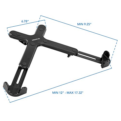 Mount-It! VESA Laptop Tray for Monitor Arm, Laptop VESA Mount Tray 75x75 100x100, Adjustable Notebook Arm Mount 11–17”, Ventilated Cooling Design with Secure Ledge Stopper, 17.6 lb Capacity