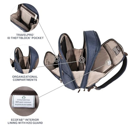 Travelpro Platinum Elite Laptop Travel Backpack, Business, Water Resistant, Men and Women - color: True Navy Blue, size: 16 inches