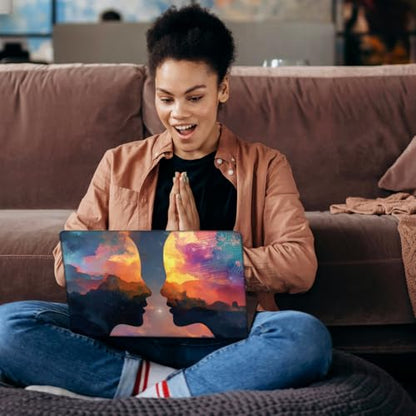 SUPERDANT Laptop Skin Sticker Decal Rosy Clouds Facial Contour Design Universal for 12 13 13.3 14 15 15.4 15.6 Inch Laptops Removable Vinyl Notebook Protector Cover - style: Facial Contour