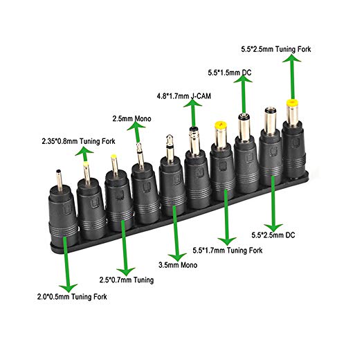 aceyoon 38 PCS Universal Laptop DC Power Adapter Tips 5.5 mm x 2.1 mm DC AC Power Adapter Kits Connector for Thinkpad Power Supply Plug Jack Sets