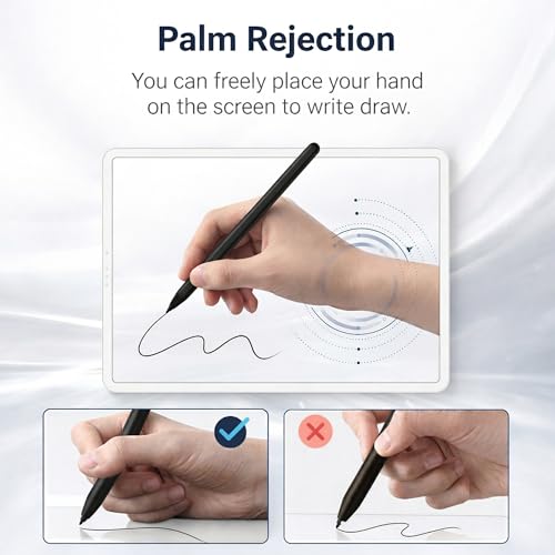 EMR Stylus Pen for Remarkable 2 / Remarkable 1, Kindle Scribe, BOOX Tablets, Battery-Free with Digital Eraser, 4096 Pressure Levels, Magnetic Pen Holder, 10 Replacement Nibs Included, Black - style: 10 Pencil Tips-black