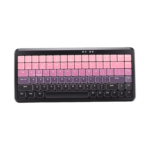 EBTOOLS Dual Mode Wireless Keyboard, Bluetooth 2.4G, Compact Quiet Scissor Switch, Full Size with Number Pad, Rechargeable, for, PC, Laptop, (Black Pink Gradient) - color: Black Pink Gradient