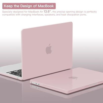 CISSOOK Compatible with MacBook Air 13 inch Case A3449 A3240 A3113 A2681 | 2026 2025 2024 2023 2022, 5in1 Set Hard Shell Case Keyboard Cover for MacBook Air 13.6 inch M2 M3 M4 M5, Baby Pink - color: Air13.6inch-Baby Pink