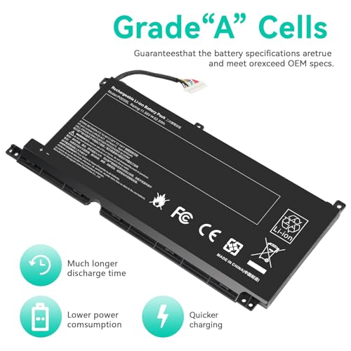 PG03XL Laptop Battery for HP Pavilion Gaming 15-DK 15T-DK 15-EC 15-DK0XXX 15-DK0055NR 15T-DK200 15-EC0013DX 15-EC1073DX 15Z-EC200 16-A0032DX 16-A0035NR L48495-005 3ICP6/60/72 HSTNN-DB9G HSTNN-OB1I - size: 8.3x3.7x0.24inch PG03XL
