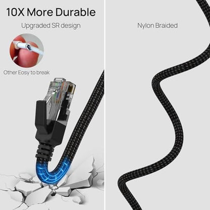 USB to Ethernet Cable 15FT, Gigabit USB 3.0 A to RJ45 Nylon Braided Cable | Network to USBA Cord, 1000Mbps Directly Connected, for Laptop, Desktop PC, Windows 10 and Windows 11 - size: 15FT, style: USB A to Ethernet