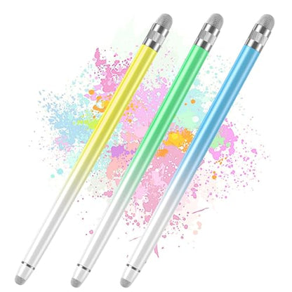 Bopomofo 3PCS Stylus Pen for Touchscreen,High Sensitivity & Precision | Metal Barrel,Fiber Tip,No Charging,Compatible with iPhone iPad Android Microsoft Surface Nintendo Switch Touch Screen - color: Blue/Green/Yellow