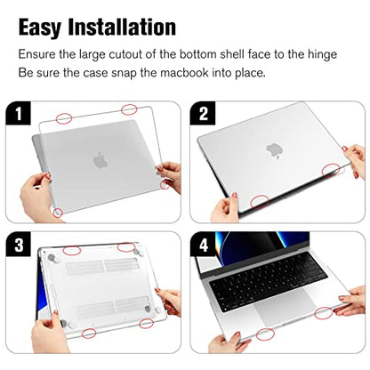 Fintie Hard Shell Case for MacBook Pro 14 Inch, Frost Clear | A3434 A3112 A3185 A3401 A2992 A2918 A2779 A2442 A3426 A3427, 2021-2026, M5/M4/M3/M2/M1 - color: Frost Clear, size: Pro 14 Inch