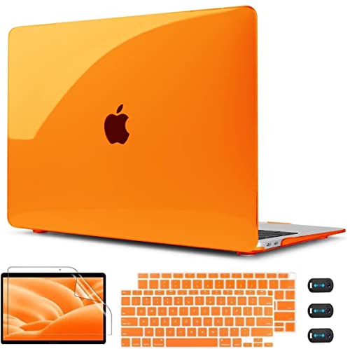 CISSOOK Orange Case for MacBook Air 13" with Retina Display and Touch ID Model A2337 M1 A2179 A1932 2020 2018-2021 Release, Protective Hard Shell Case with 2 Keyboard Covers for 2020 Air 13 Inch - color: Air13inch-Clear Orange