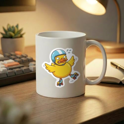 50PCS Cute Duck Stickers Waterproof Vinyl Decals | Funny Cartoon Yellow Duck Aesthetic Designs for Water Bottles, Laptops, Journals, Scrapbooking - style: duck