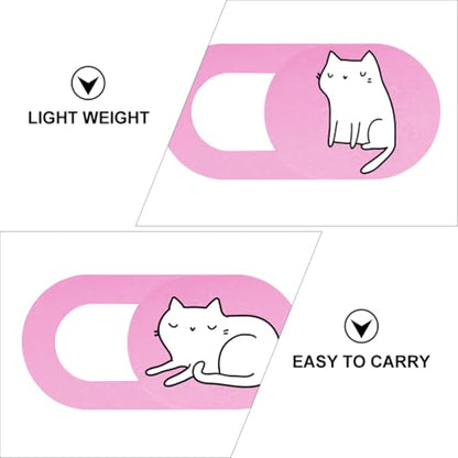 Happyyami Webcam Cover Slide Cat Design Ultra-Thin Laptop Cover for Computers Tablets Privacy 2-Pack Fits Most Webcams Does Not Indicator Lights