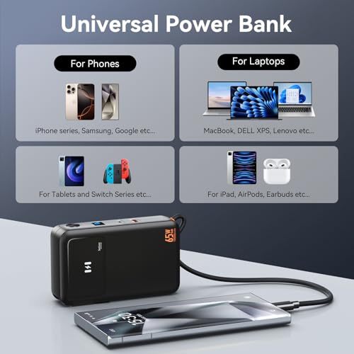 Selore&S-Global 3 in 1 Portable Phone Charger 10000mAh and PD 30W Fast Charging Portable iPhone Charger 10 000mAh
