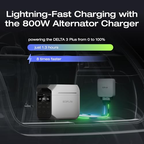 EF ECOFLOW Solar Generator DELTA 3 Plus with 220W Bifacial Panel, 1024Wh | LFP(LiFePO4) Battery, 1800W AC/140W USB-C Output, Portable Power Station for Home Backup Power, Camping & RVs - style: DELTA 3 Plus with 220W
