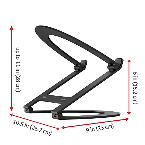 Twelve South Curve Flex | Ergonomic Height & Angle Adjustable Aluminum Laptop/MacBook Stand/Riser, fits 10"-17" - color: Matte Black