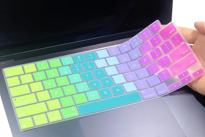 Keyboard Skin Compatible for 2026 MacBook Neo 13" A3404, Air 15.3" 13.6" M5 M4 M3 M2 A3448 A3241 A3114 A2941 A3449 A3240 A3113 A2681, MacBook Pro 14 16 inch M5 M4 M3 M2 M1 A3426 A3427 A3434 (Rainbow) - color: Rainbow