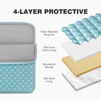 RAINYEAR 11 Inch Laptop Sleeve Shockproof Diamond Foam Padded Case, Blue | Protective Soft Fluffy Lining Carrying Bag Case Compatible with 11.6'' MacBook Air 13” MacBook Neo A18, 11" Computer Notebook - color: Blue, size: 11"-11.6"