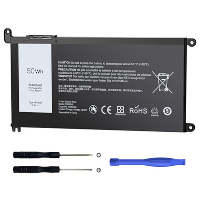 50WH WDX0R Laptop Battery Replacement for Dell Inspiron 13/15/17 5000/7000 5368 5378 7378 5568 5578 5580 5767 5770, Latitude 3180-3590, Vostro 5568 5468 Compatible WDXOR P69G 3CRH3 - size: WDX0R 8*4.5*0.25inch